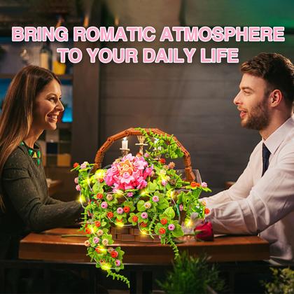 Imagem de Conjunto de construção SATHIBI Flower Bouquet com luz LED 691 unidades