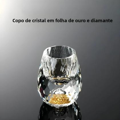 Imagem de Conjunto De Copos De Cristal Luxuoso Com Folha De Ouro Para Bebidas, 15ml, 1, 2, 4, 6 Peças,