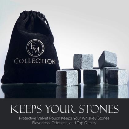 Imagem de Conjunto de copos de uísque EMCollection com pedras de uísque e porta-copos