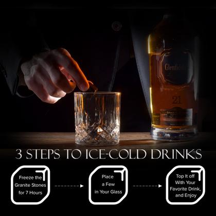 Imagem de Conjunto de copos de uísque EMCollection com pedras de uísque e porta-copos