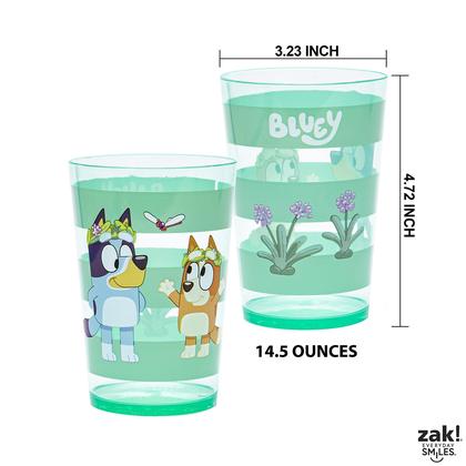 Imagem de Conjunto de copos Nesting Zak Designs Bluey para crianças, 430 ml, pacote com 4