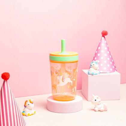Imagem de Conjunto de copos Zak Designs Kelso 450 ml Unicorn Kids, conjunto de 2 peças