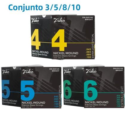 Imagem de Conjunto De Cordas Para Baixo Elétrico 5 10 Peças Aço Carbono Liga Hexagonal Para Baixo De 4 5 6