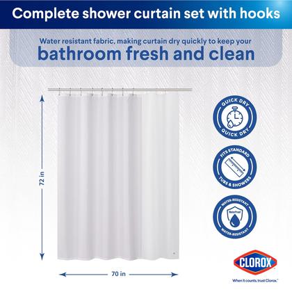 Imagem de Conjunto de cortinas de chuveiro CLOROX Bathroom Waterproof com forro 70x72