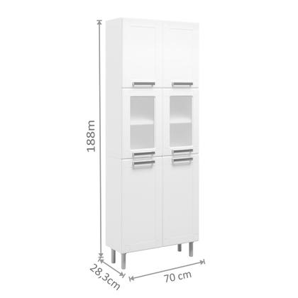 Imagem de Conjunto de Cozinha 3 Peças CZM04 com Balcão 3 Portas 1 Gaveta 6112 Bertolini Branco 