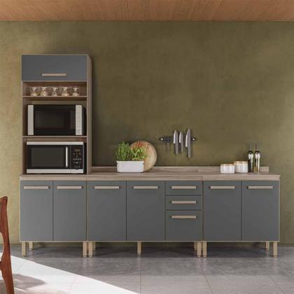 Imagem de Conjunto de Cozinha Aria Modulado com 8 Portas 2 Gavetas