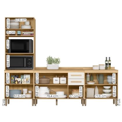 Imagem de Conjunto de Cozinha Aria Modulado com 8 Portas 2 Gavetas