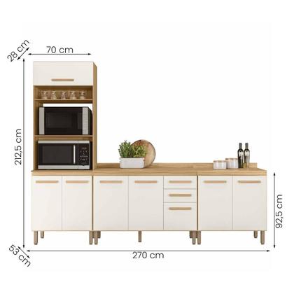 Imagem de Conjunto de Cozinha Aria Modulado com 8 Portas 2 Gavetas