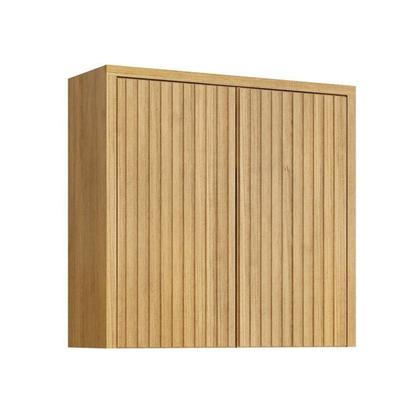 Imagem de Conjunto de Cozinha Armário Paneleiro 4 Portas com Nicho e 2 Armários Aéreo Ripado Torino