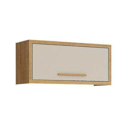 Imagem de Conjunto de Cozinha Armário Paneleiro 4 Portas com Vidro e 2 Armários Aéreo Ripado Torino