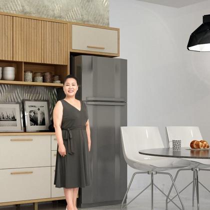 Imagem de Conjunto de Cozinha Armário Paneleiro 4 Portas com Vidro e 2 Armários Aéreo Ripado Torino