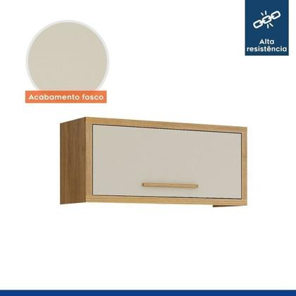 Imagem de Conjunto de Cozinha Armário Paneleiro 4 Portas com Vidro e 2 Armários Aéreo Ripado Torino