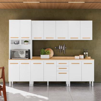 Imagem de Conjunto de Cozinha Bergamo Modulado com 14 Portas 2 Gavetas