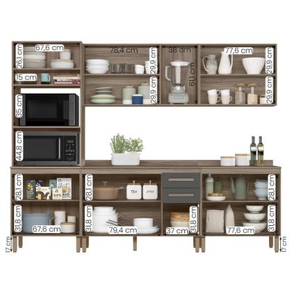 Imagem de Conjunto de Cozinha Celeste Modulado com 13 Portas 2 Gavetas