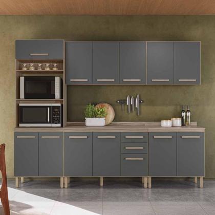 Imagem de Conjunto de Cozinha Celeste Modulado com 13 Portas 2 Gavetas