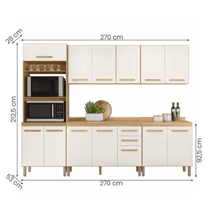 Imagem de Conjunto de Cozinha Celeste Modulado com 13 Portas 2 Gavetas