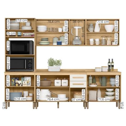 Imagem de Conjunto de Cozinha Celeste Modulado com 13 Portas 2 Gavetas