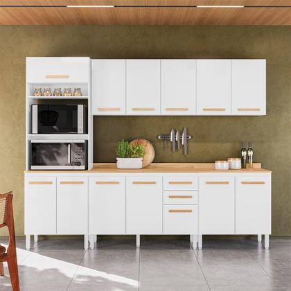 Imagem de Conjunto de Cozinha Celeste Modulado com 13 Portas 2 Gavetas