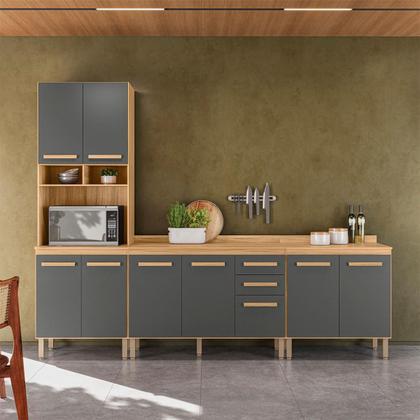 Imagem de Conjunto de Cozinha Lidiane Modulado com 9 Portas 2 Gavetas