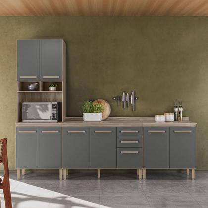 Imagem de Conjunto de Cozinha Lidiane Modulado com 9 Portas 2 Gavetas