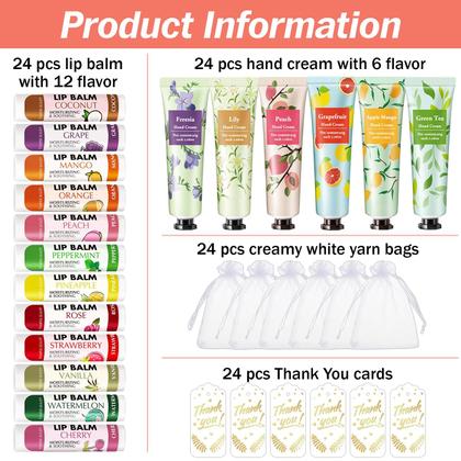 Imagem de Conjunto de creme para mãos e protetor labial AZEN 24 conjuntos com bolsa e cartão