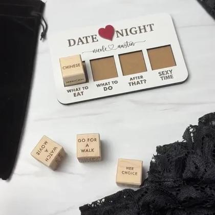 Imagem de Conjunto de dados Date Night Thyggzjbs Funny Reutilizable Couple Dice