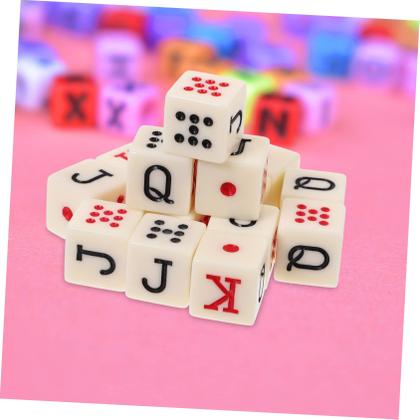 Imagem de Conjunto de dados de pôquer STAHAD, 15 peças, Alphabet Dice Party Supplies