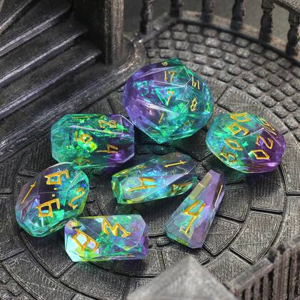 Imagem de Conjunto de Dados de Resina FONVGOGO para Dungeons & Dragons (DND) - 7 Peças
