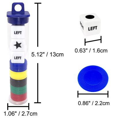 Imagem de Conjunto de dados do centro esquerdo direito com 3 dados e 30 fichas x5