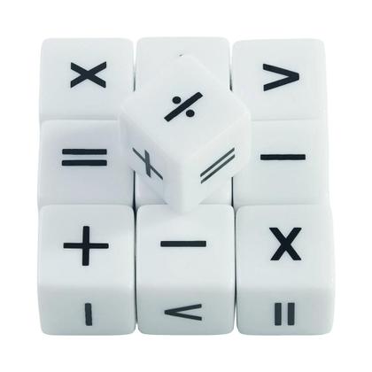 Imagem de Conjunto de Dados para Ensino de Matemática Infantil - 10 Dados D6 com +1/+1 e -1/-1