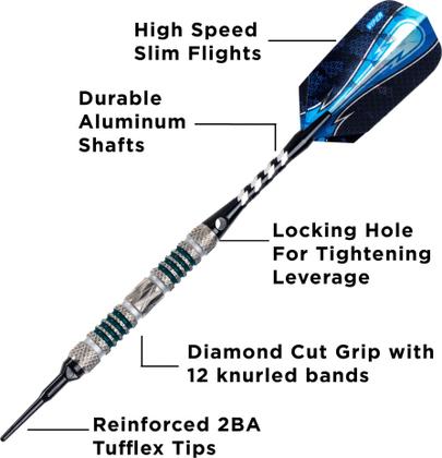 Imagem de Conjunto de dardos Viper Astro 80% Tungsten Soft Tip 18 g com estojo