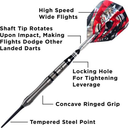 Imagem de Conjunto de dardos Viper Blitz 95 com ponta de aço tungstênio 22g com estojo