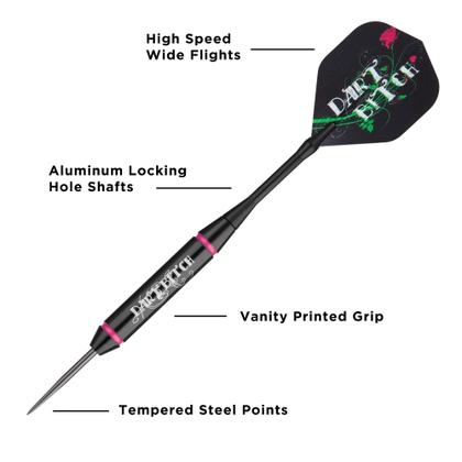 Imagem de Conjunto de dardos Viper Vanity Series Dart B*tch Steel Tip 22g com estojo