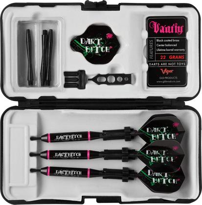 Imagem de Conjunto de dardos Viper Vanity Series Dart B*tch Steel Tip 22g com estojo