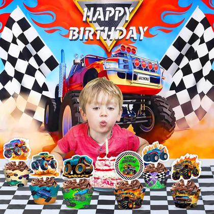 Imagem de Conjunto de decoração de cupcake Monster Truck Theme 48 unidades