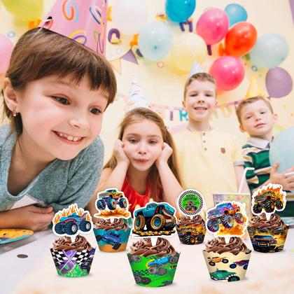 Imagem de Conjunto de decoração de cupcake Monster Truck Theme 48 unidades