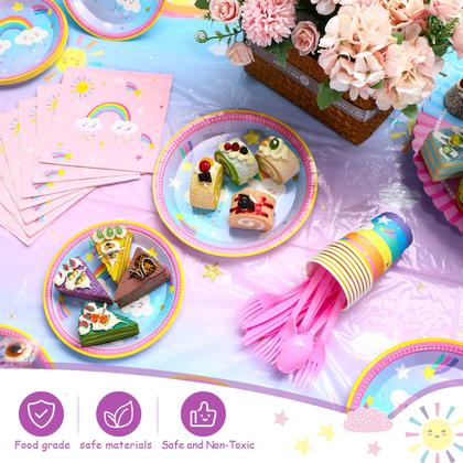 Imagem de Conjunto de decoração de festa Buryeah Rainbow Birthday 30 Guests