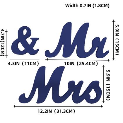 Imagem de Conjunto de decorações de casamento VIOPVERY Large Blue Mr and Mrs Sign