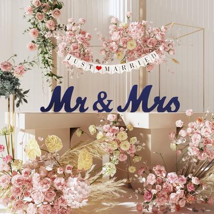 Imagem de Conjunto de decorações de casamento VIOPVERY Large Blue Mr and Mrs Sign