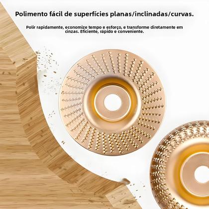 Imagem de Conjunto De Discos De Desbaste Para Madeira 100mm Com Furo De 16mm, Design Curvo Chanfrado Para