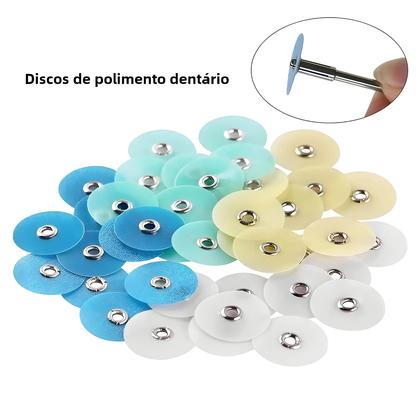 Imagem de Conjunto de Discos de Polimento Dental PIROPOY - 40/80 Unidades com Tiras de Mandril de Contorno