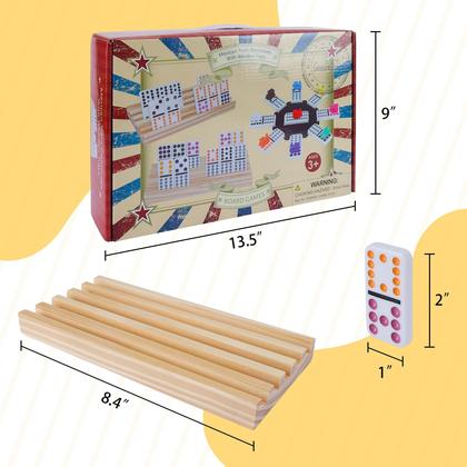 Imagem de Conjunto de Dominó Mexican Train Gonoelec Double 12 para Adultos