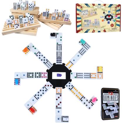 Imagem de Conjunto de Dominó Mexican Train Gonoelec Double 12 para Adultos