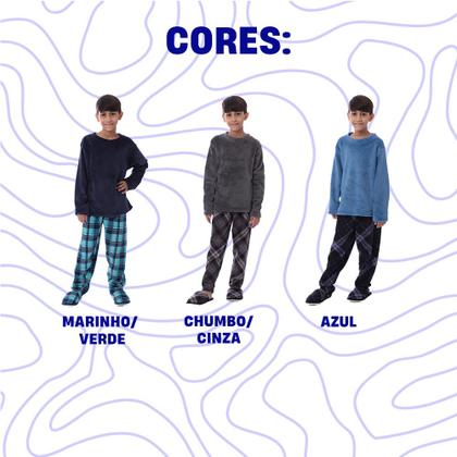 Imagem de Conjunto De Dormir De Frio Victory Soft Infantil Liso Menino