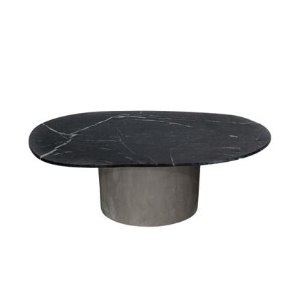Imagem de Conjunto de duas Mesas de Centro Orgânica 80 cm Mármore e Mdf