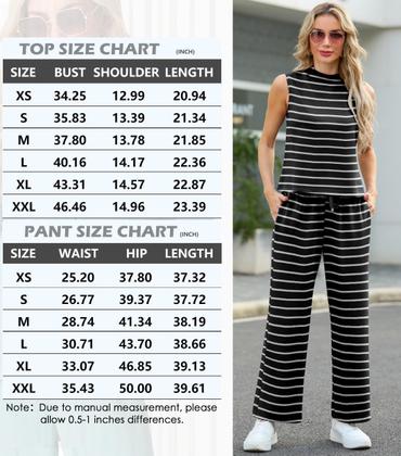 Imagem de Conjunto de duas peças Lepunuo, roupa feminina de verão com listras e gola simulada