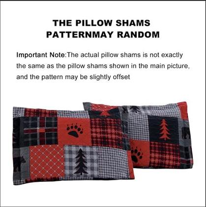 Imagem de Conjunto de edredões Jessy Home Rustic Lodge Bear Twin Size com 2 capas