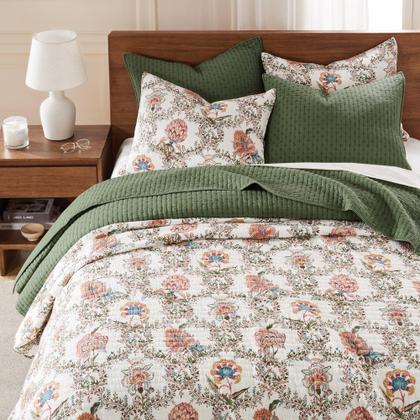 Imagem de Conjunto de edredões Levtex Home Cross Stitch Forest Green Full/Queen