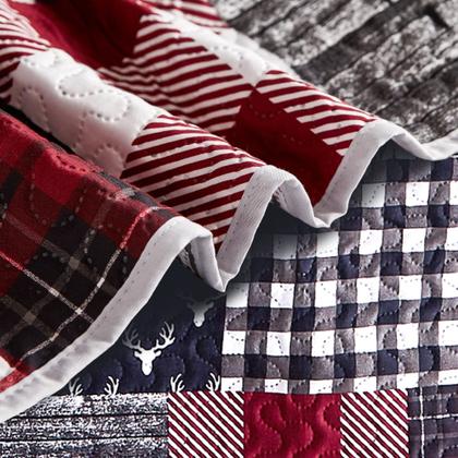 Imagem de Conjunto de edredões UMCHORD Cabin Queen com 2 fronhas Christmas Rustic