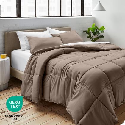 Imagem de Conjunto de Edredom Bare Home Twin/Extra Long - Cor Taupe